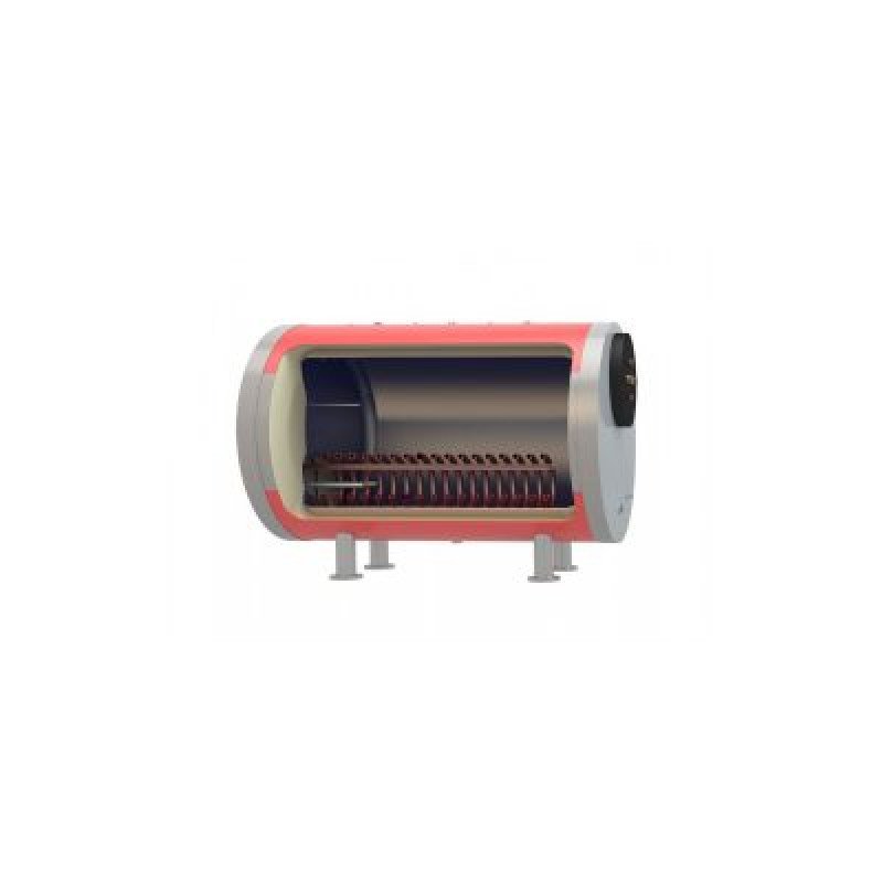 Horizontal hot water cylinder 1,000 litres, double energy (1 removable heat exchanger)