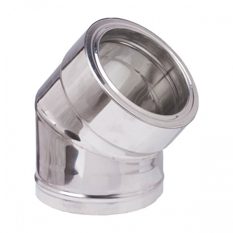 Γωνία καμινάδας 45ο inox Φ150-200