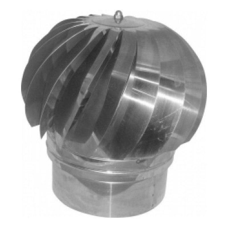 Stainless steel rotary single wall hat - Cross section Ø 300 stainless steel (INOX) 0.40mm stainless steel