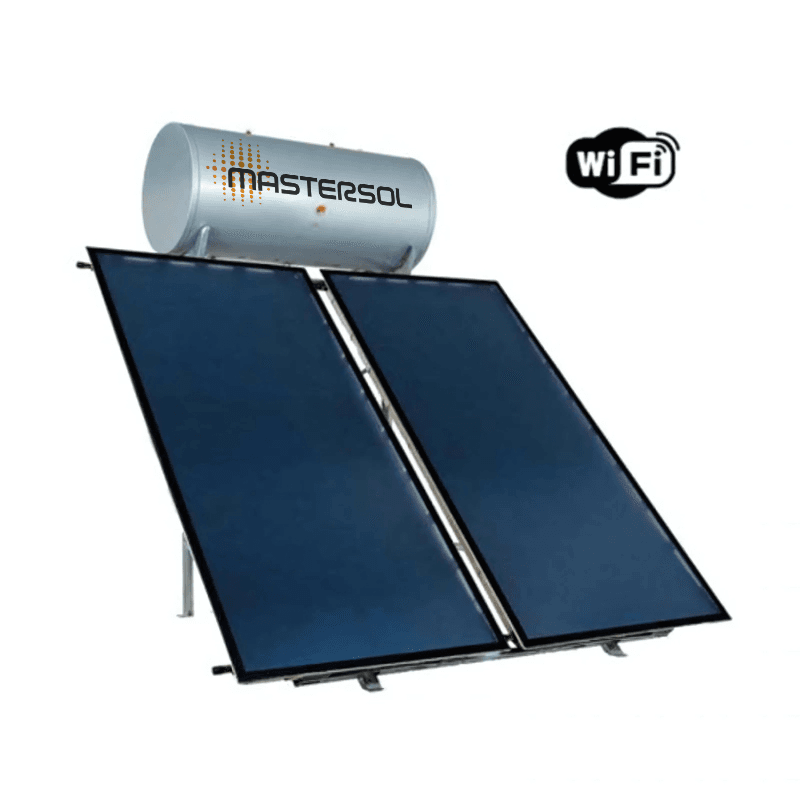 Mastersol Plus WiFi Solar Water Heater 200 lt, Selective Collectors 4.0 m², Dual Energy