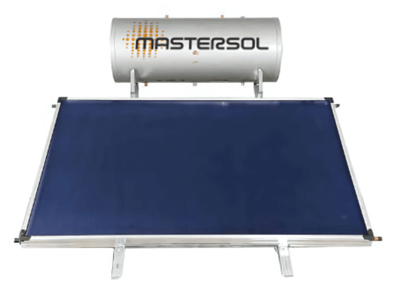 Solar water heaters with a horizontal collector