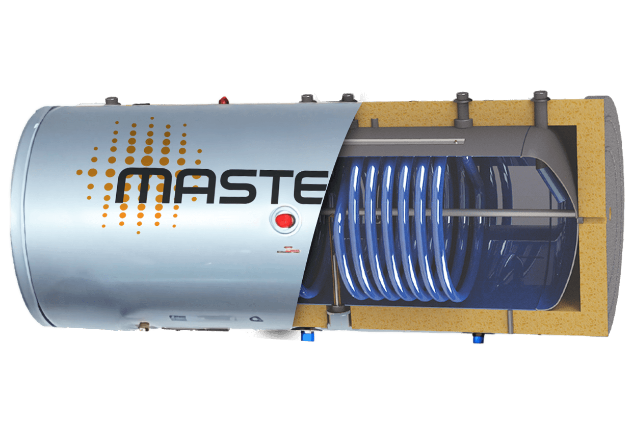 Cylinders and solar water heaters for heat pumps